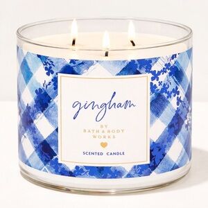Bath & Body Works Gingham 3-Wick Scented Candle - Blue & White